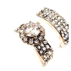 Women's wedding band and engagement rings